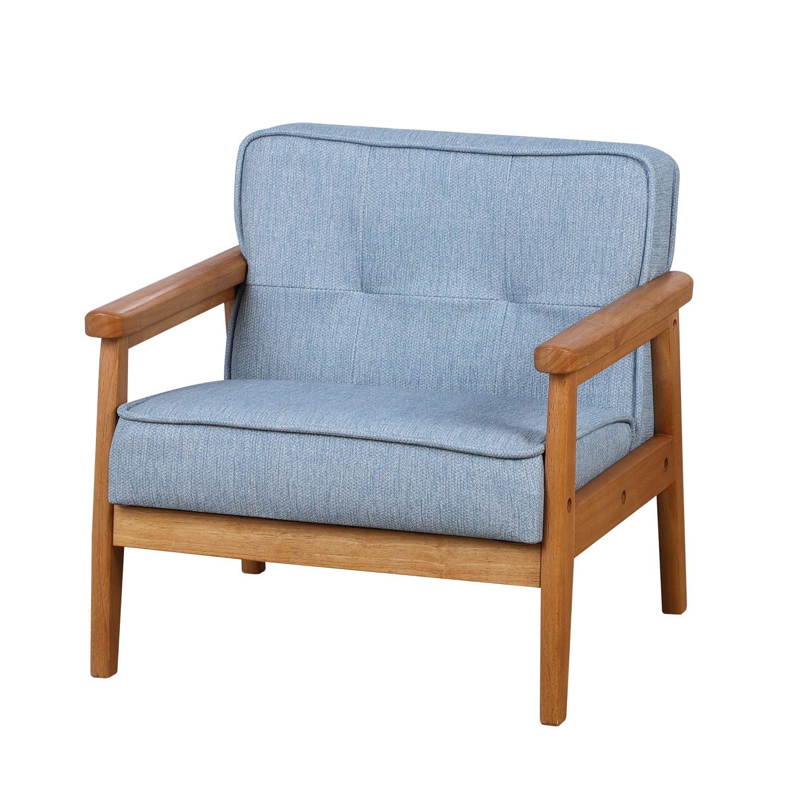 Children Armchair, Single Kid Sofa Chair with Solid Wood Structure and Linen ...