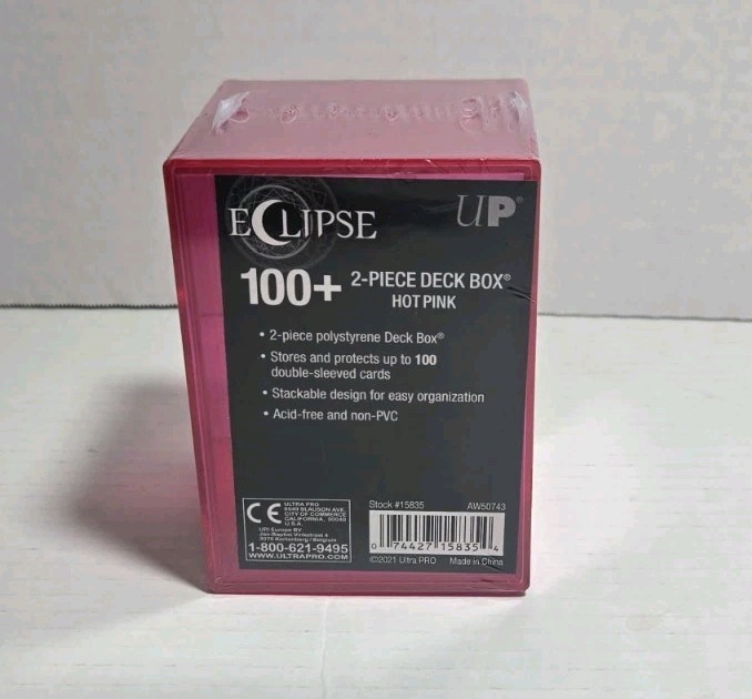 Ultra Pro Eclipse 100+ Card 2-Piece Deck Box HOT PINK. New B3G1 Free!