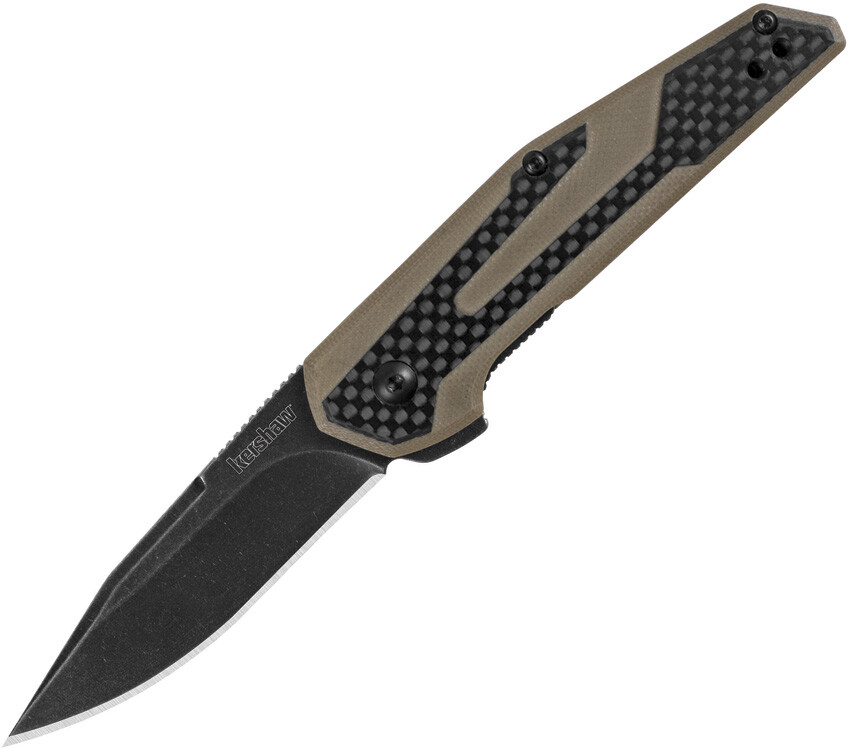 Kershaw Fraxion Linerlock Black/Tan G10/CF Folding Pocket Knife