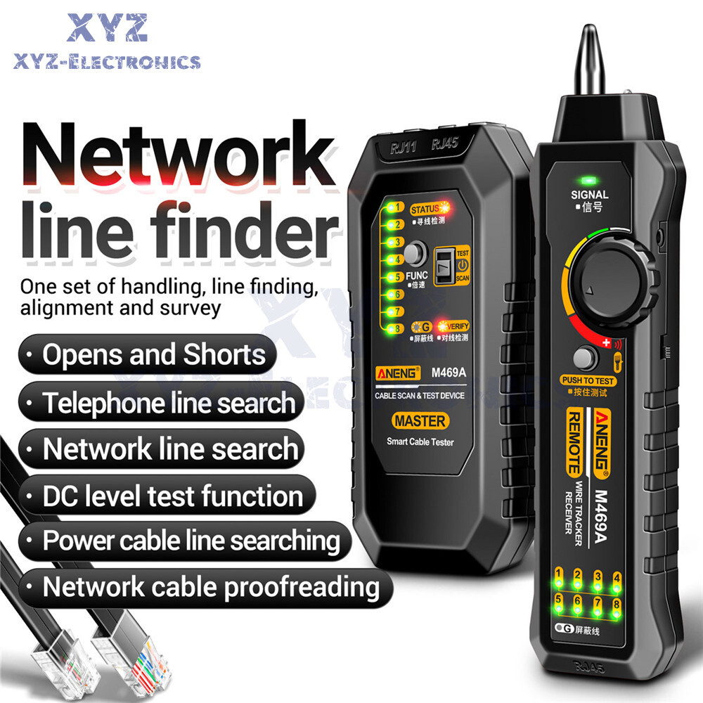 ANENG M469A Multifunctional Network Cable Tracker Networking Analyzer RJ45 RJ11