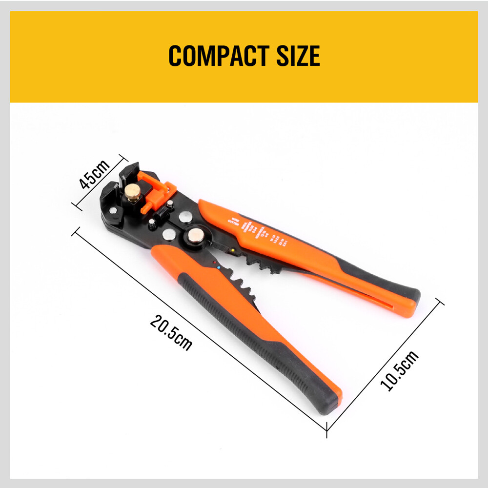 8" Electricians Crimping Tool Self-adjusting Wire Stripper Cable Cutter Crimper