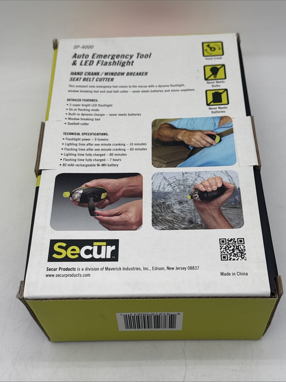 Secur SP-4000 AUTOMOBILE EMERGENCY TOOL & LED FLASHLIGHT