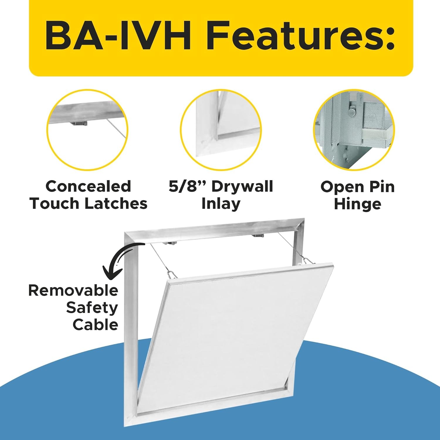 16x16 BA-IVH Invisa Hatch Drywall Inlay Access Panel 5/8" #R015