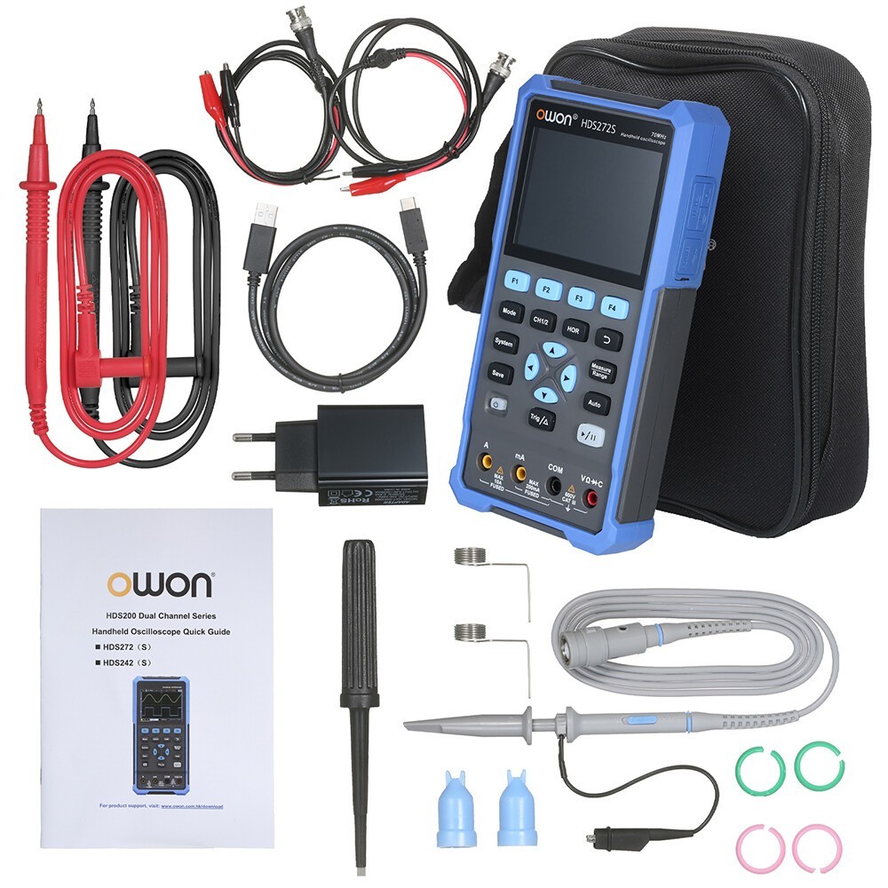HDS272 2-in-1 Handheld Digital Oscilloscope Multimeter 2CH USB TypeC 70MHz Meter