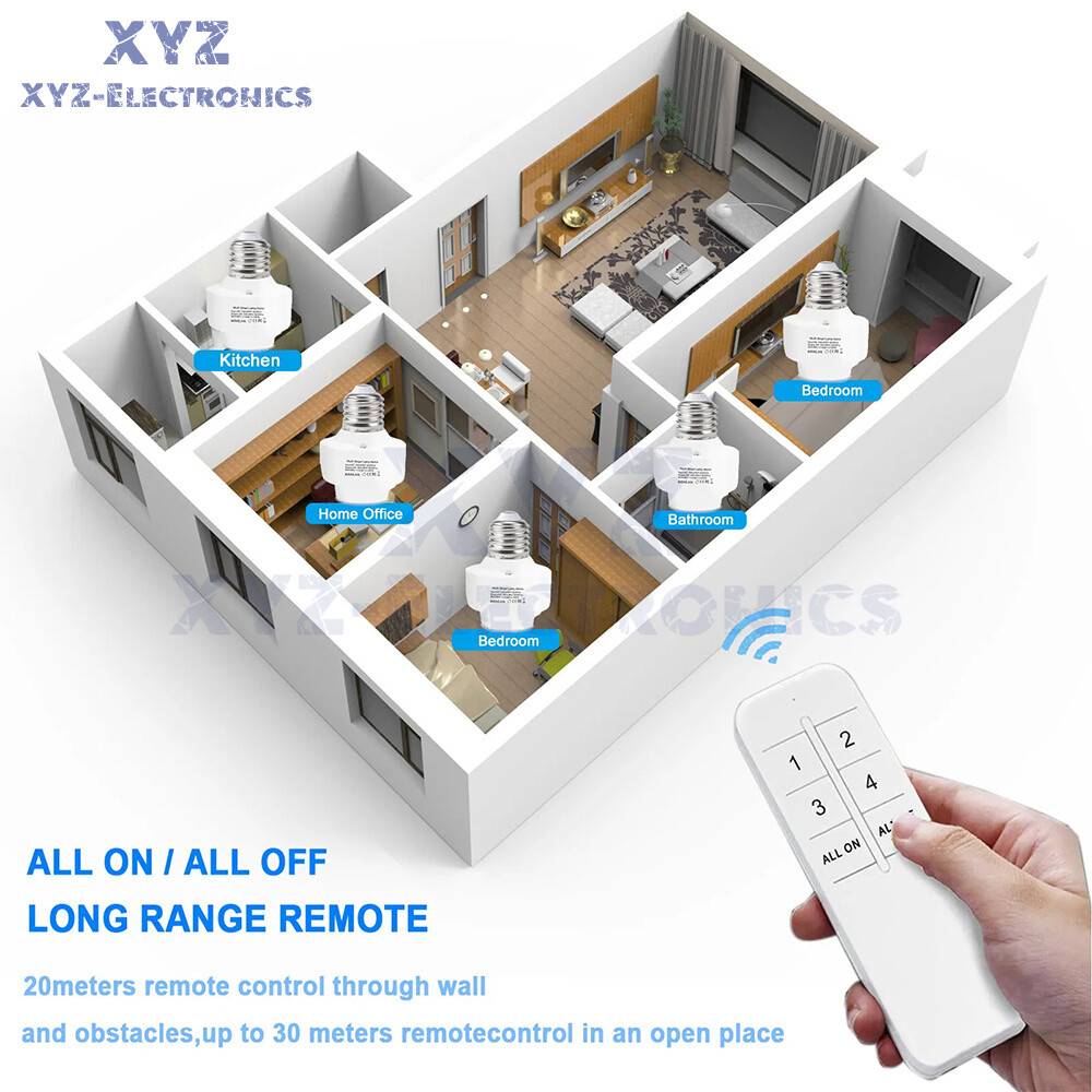 Smart WiFi Bulb Socket E26 E27 Light Bulb Adapter EWeLink Alexa Google Control