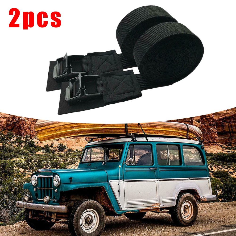 Surfboard Straps Bicycle 1 Pair Car Roof Rack Buckle Lashing 300cm X 2.5cm