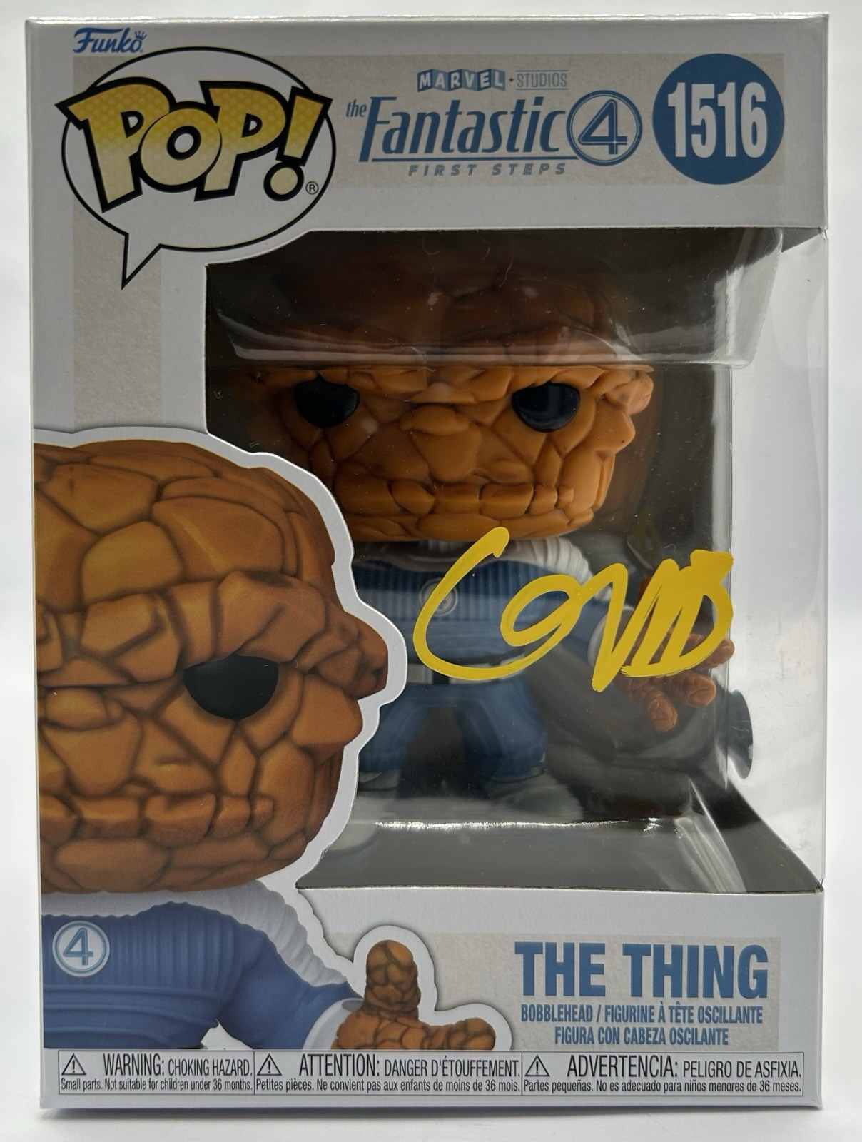 EBON MOSS BACHRACH (MARVEL FANTASTIC FOUR) SIGNED THE THING FUNKO - BECKETT COA