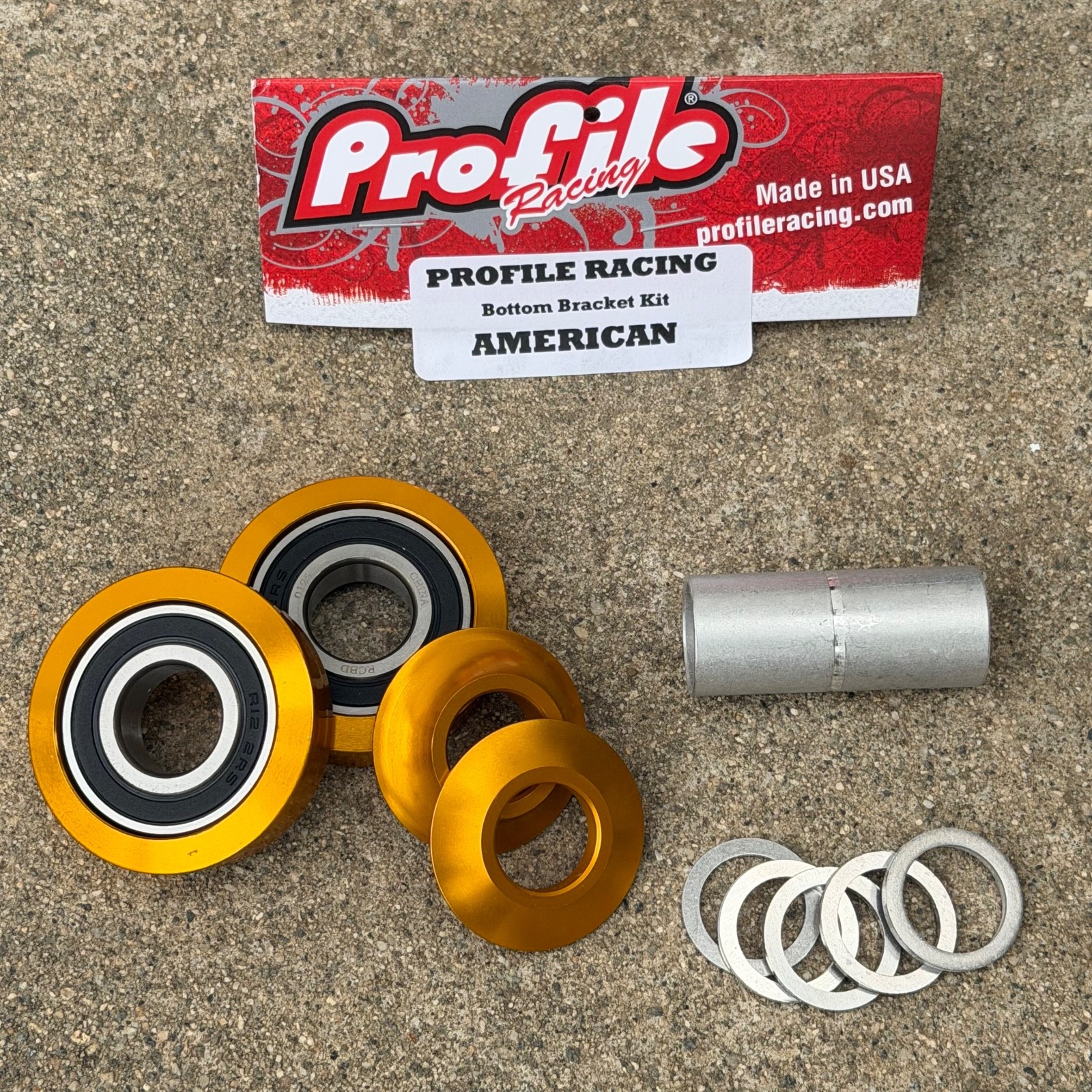PROFILE SEALED AMERICAN BOTTOM BRACKET 19MM GOLD BMX BIKE BB KIT FIT SE GT HARO