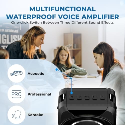 Powerful Portable Voice Amplifier with Bluetooth5.0, Recording and UHF