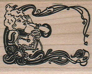 Art Nouveau Lady 1 3/4 x 2" Rubber Stamp, Person Stamp, Lady Stamp