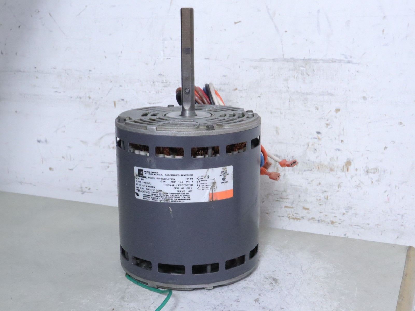 EMERSON K55BWDRJ-7033 Blower Motor 3/4HP 115V 60Hz 1100RPM 4SPD HQ1010263EM