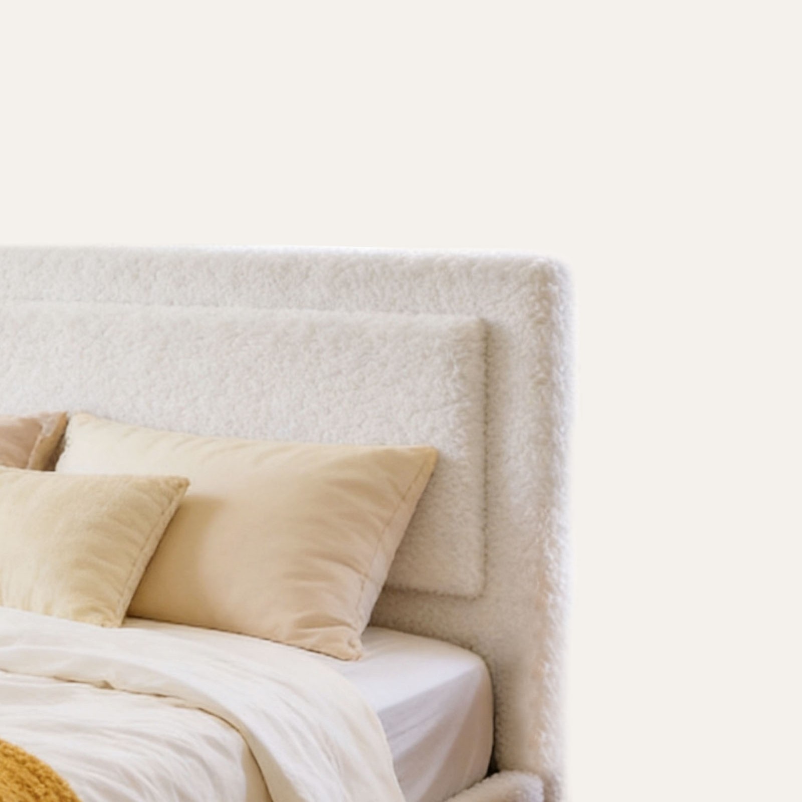Upholstered Platform Bed Frame with Adjustable Headboard Solid Wood Full Size