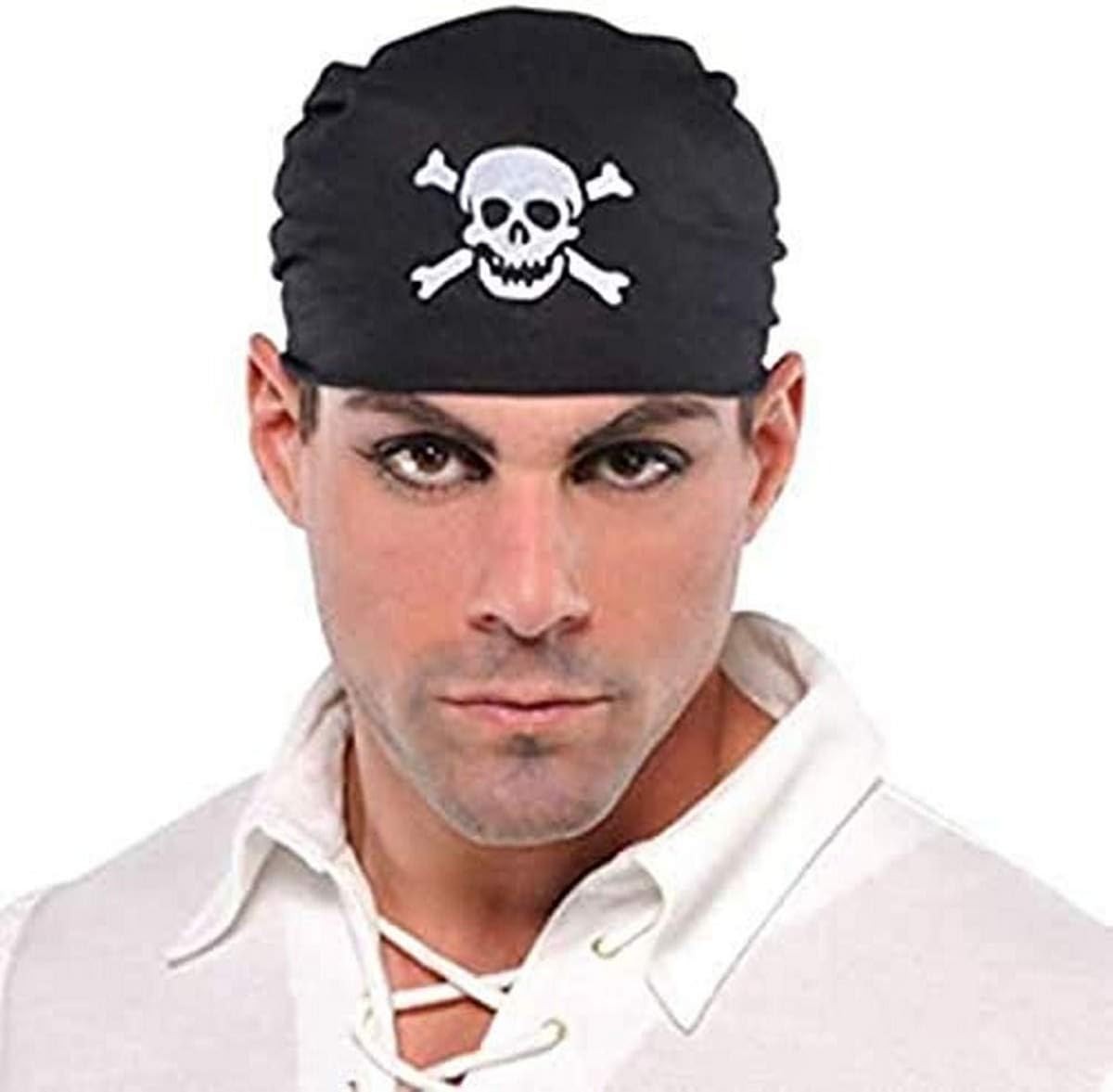 Pirate Skull Bandana Caribbean Fancy Dress Up Halloween Adult Costume Accessory