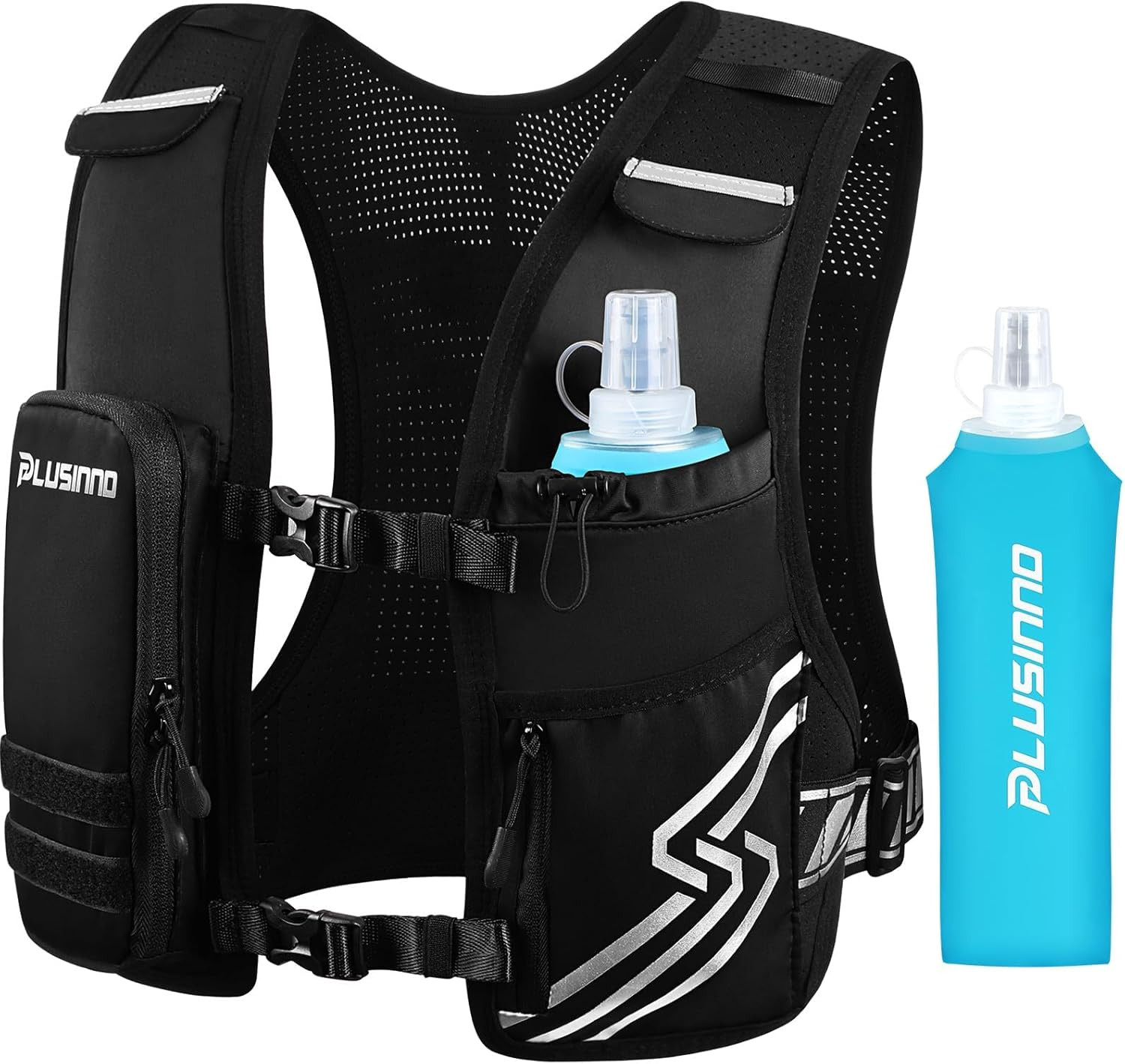 Running Vest for Women Men, Running Hydration Vest with 500Ml Soft Flask & Touch