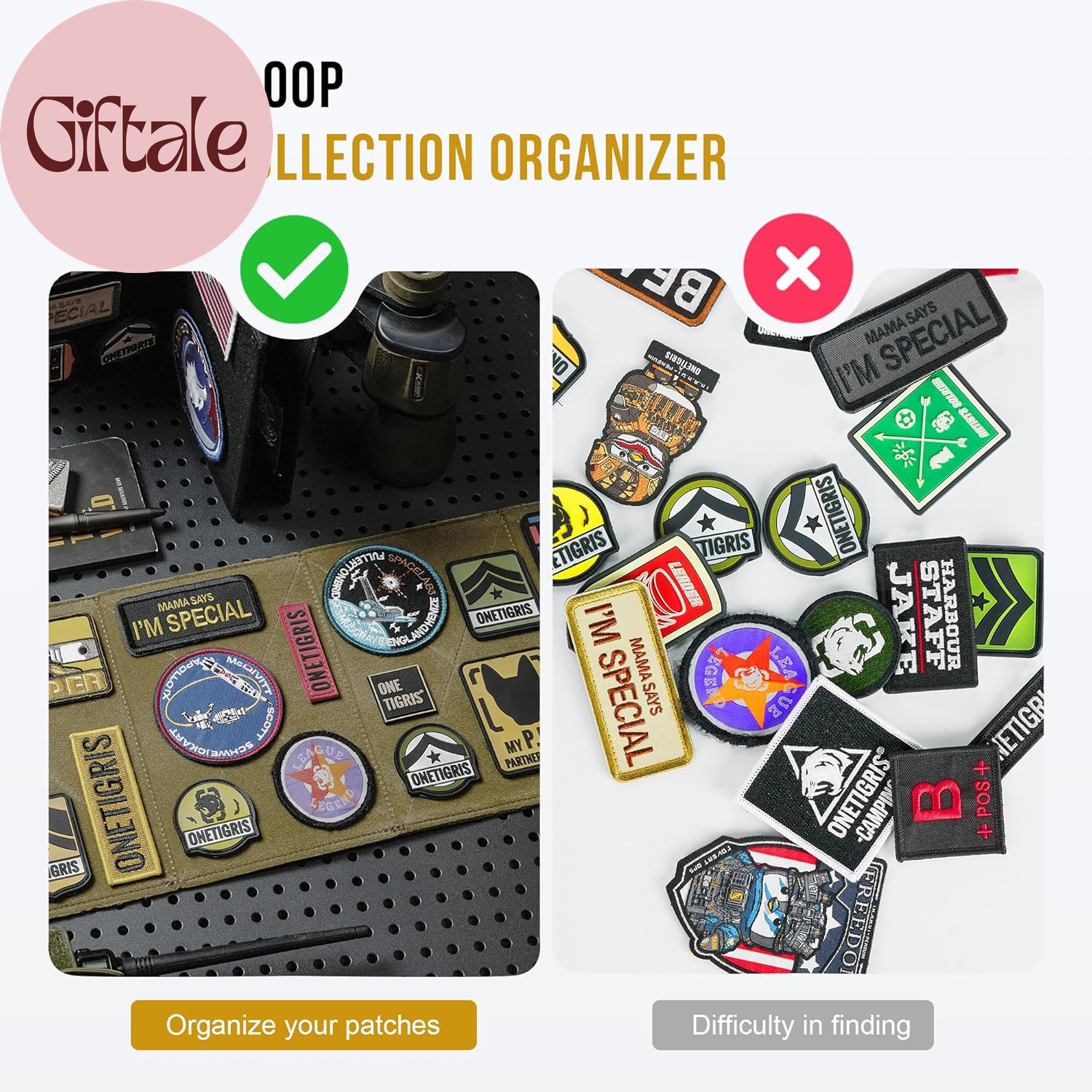 Patch Display, Foldable Tactical Patch Board Panel Holder Booklet Organizer for