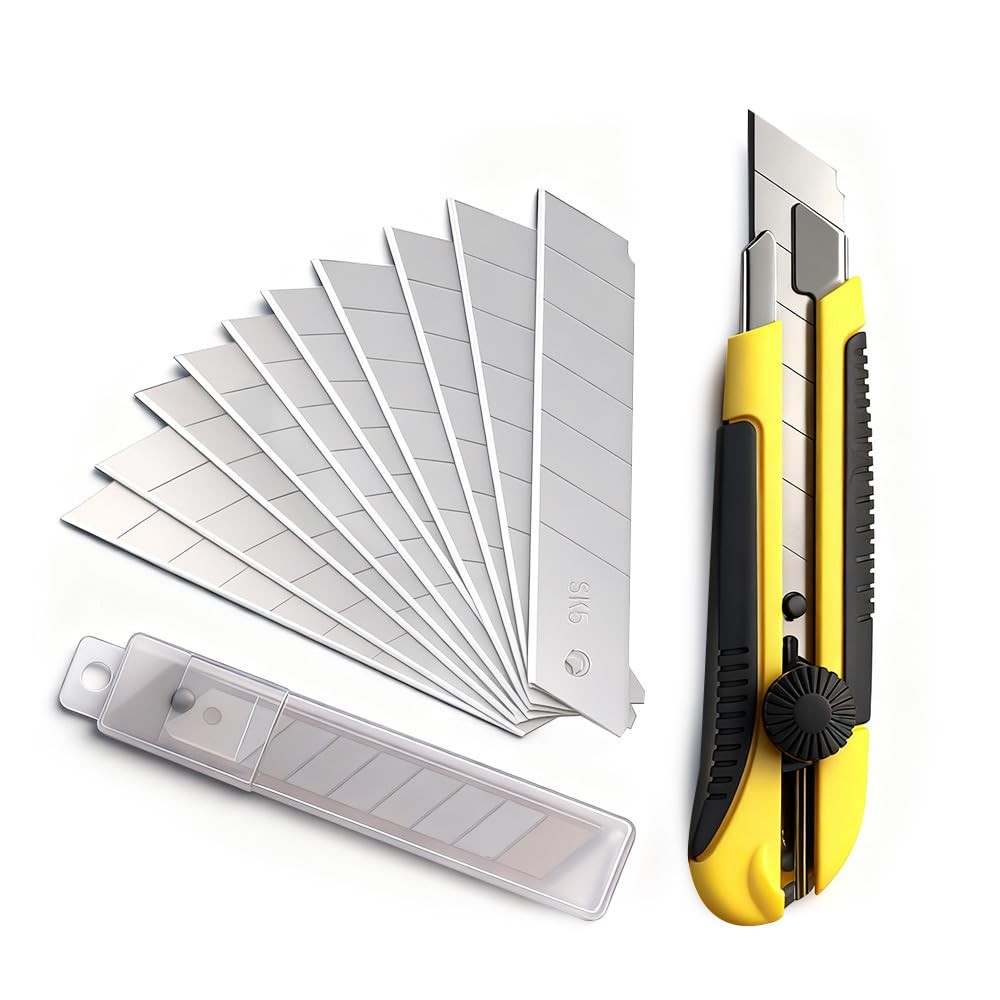 25mm Navaja Para Trabajo Multiusos Con 14 Cuchillas Heavy Duty Cortar De Carton