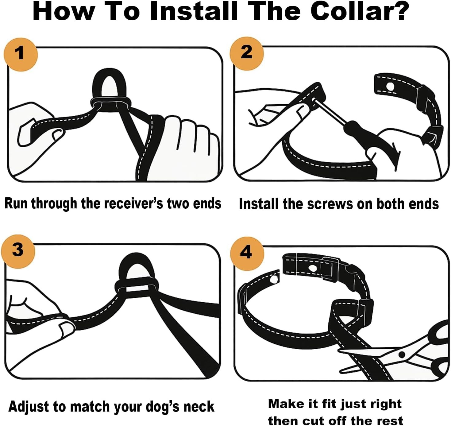 2-Pack Shock Collar Straps â€“ Adjustable Nylon Bands for Dog Training E-Coll...