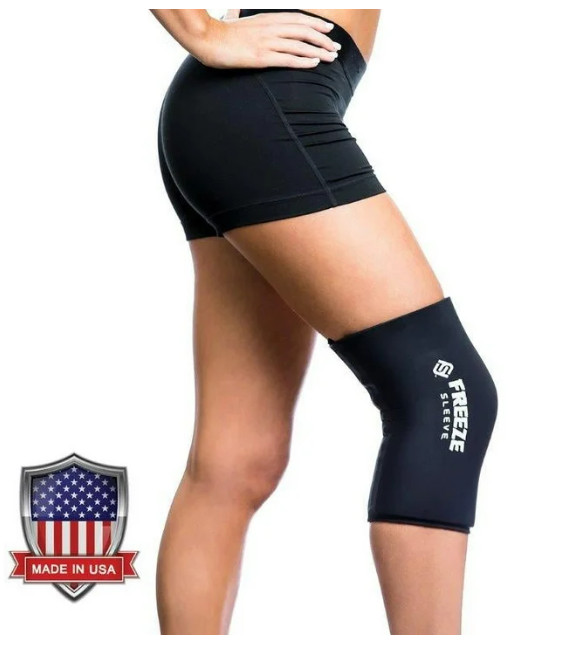 Freeze Sleeve Cold Therapy Compression Sleeve Black Medium Knee Elbow Wrist