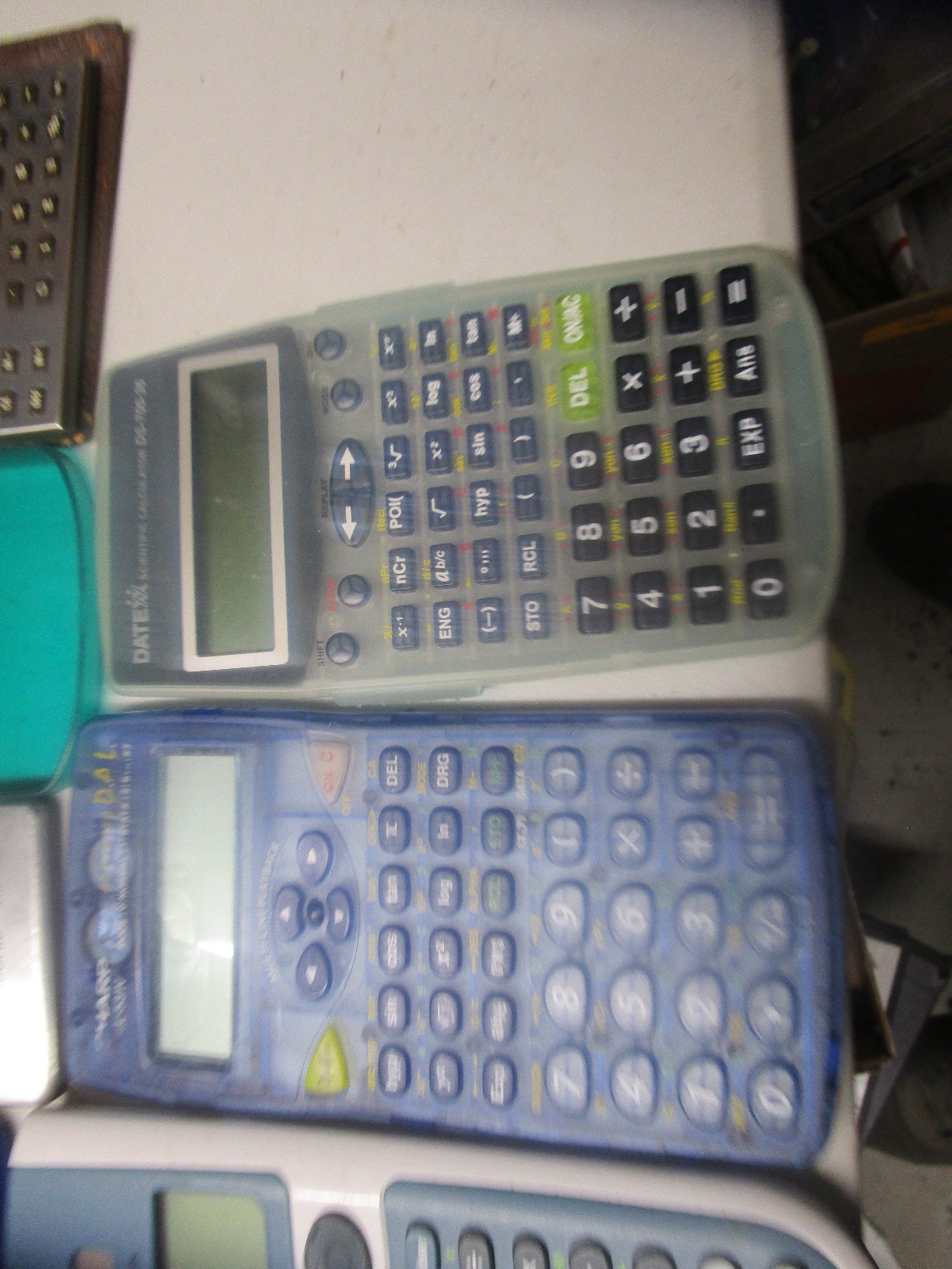 Broken Calculator Lot 7 Count Sharp Unisonic TI Datex