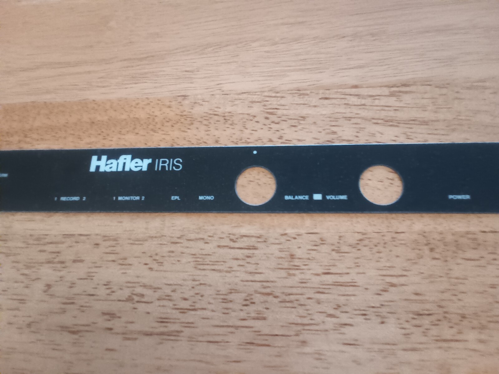NOS HAFLER IRIS Preamplifier FRONT PANEL LABEL