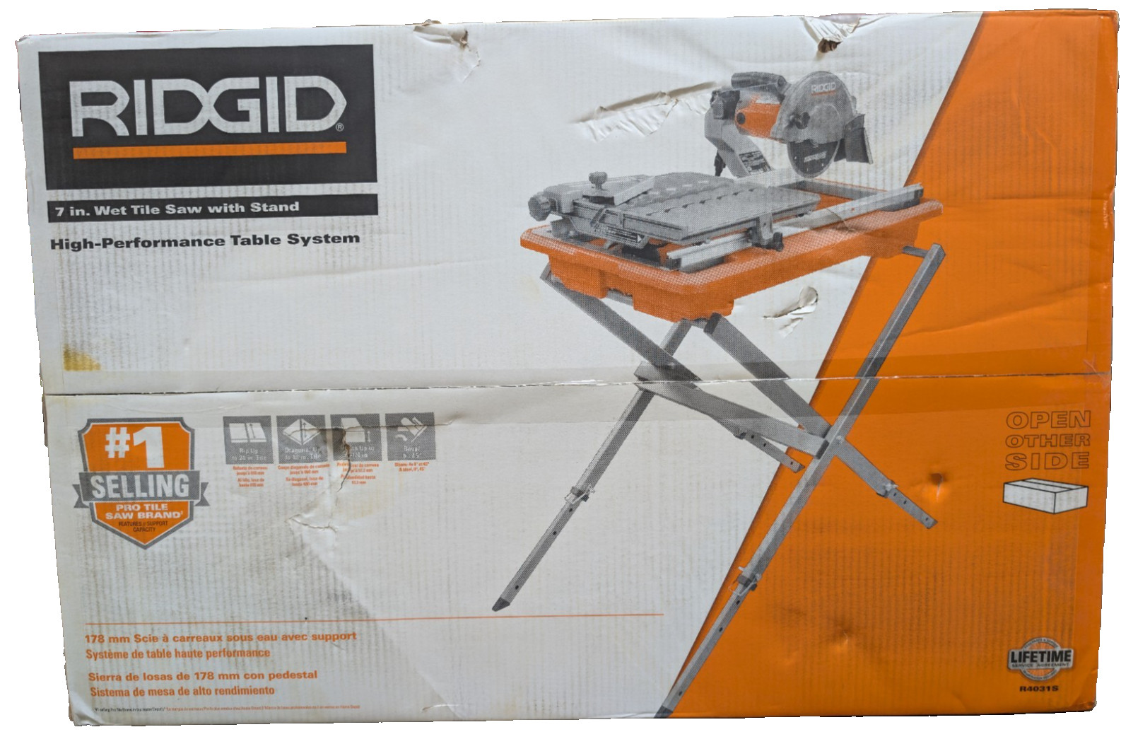 RIDGID R4031S 9-Amp 7" Wet Tile Saw With Stand Factory Sealed Box New