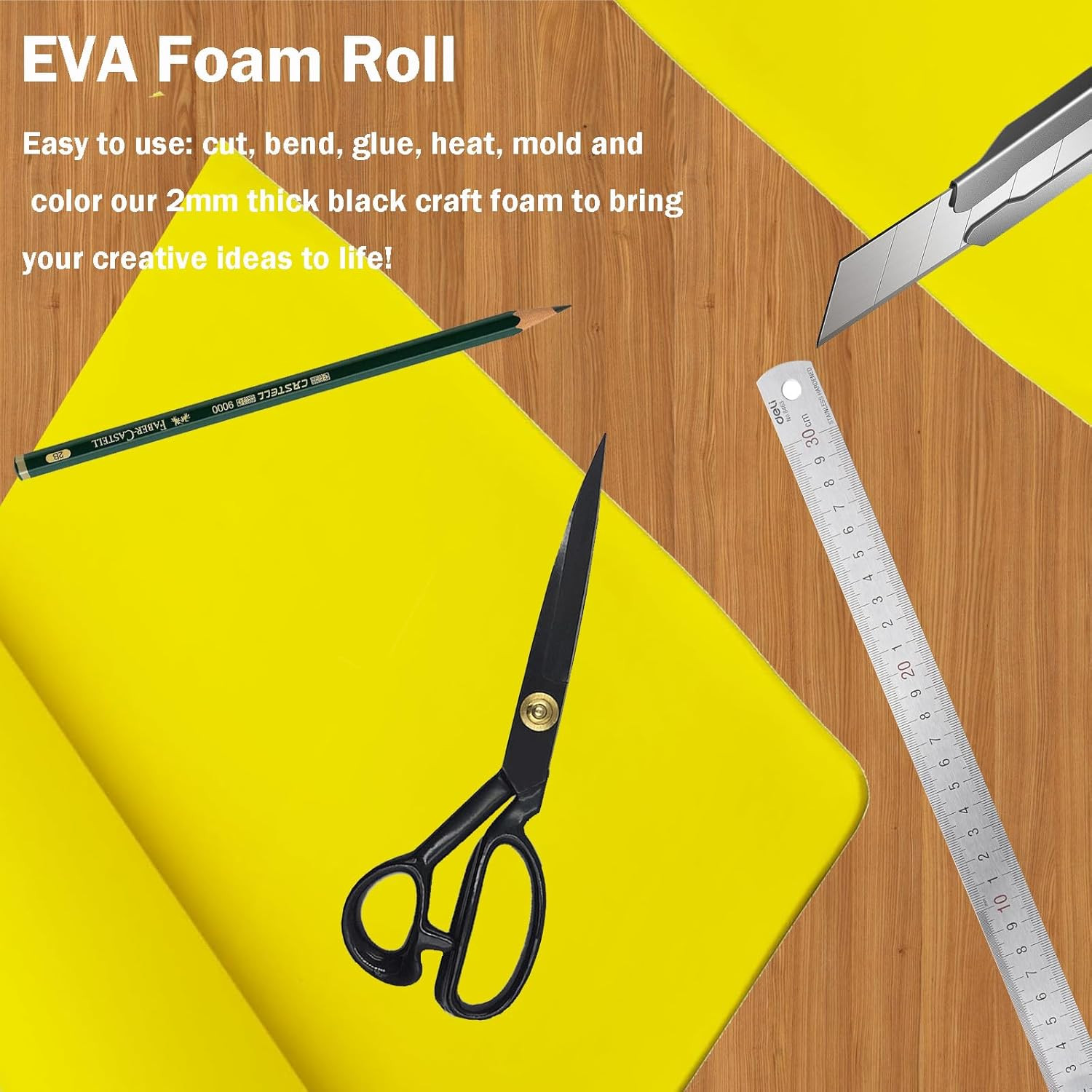 EVA Foam Roll | High Density 85Kg/M3 | 2Mm Thick | 48"X14" | Ideal for Cosplay,