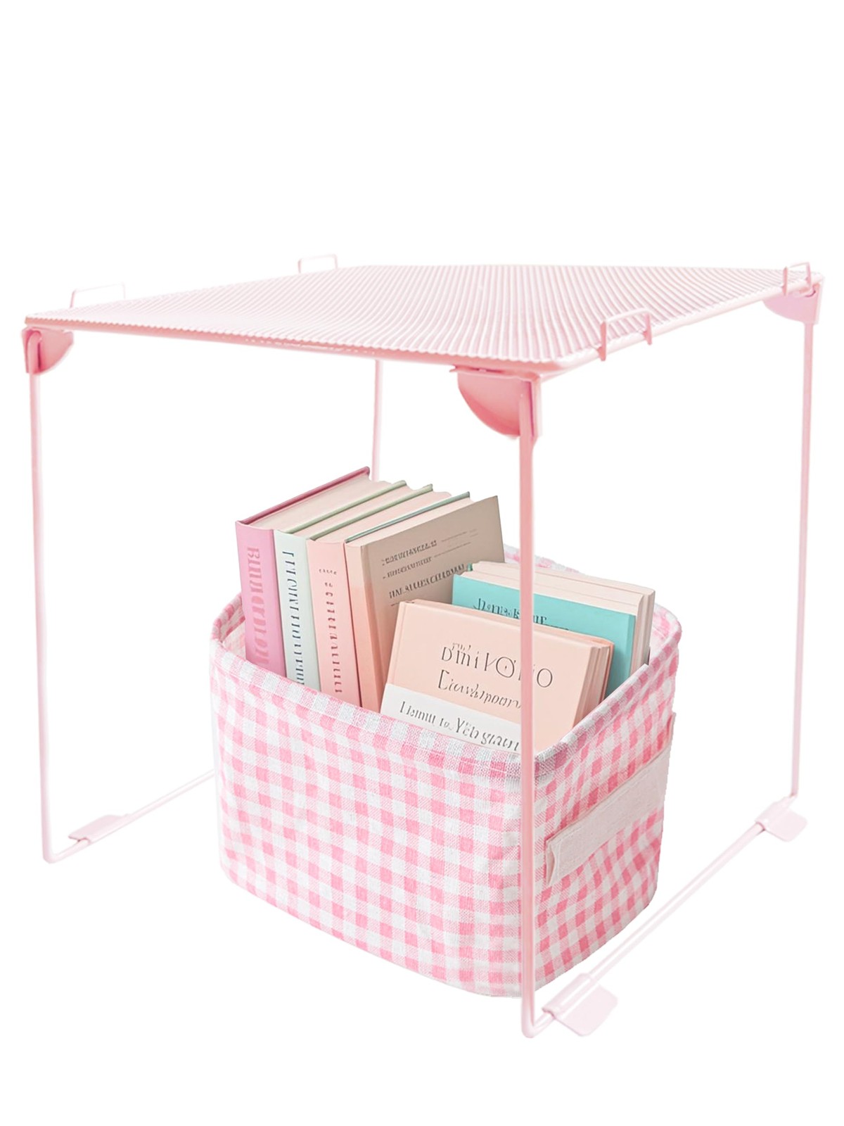 Pink Mesh Locker Organizer Shelf Storage Basket Decor School Gym Work