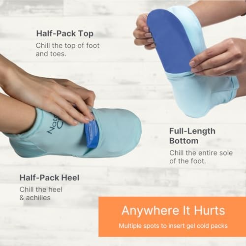 NatraCure Replacement Gel Packs for Cold Therapy Socks - 4-Piece Set, Reusable