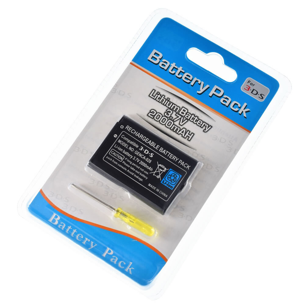 Replacement Rechargeable Battery for Nintendo 3DS 2DS CTR-003 2000mAh+ USB Power