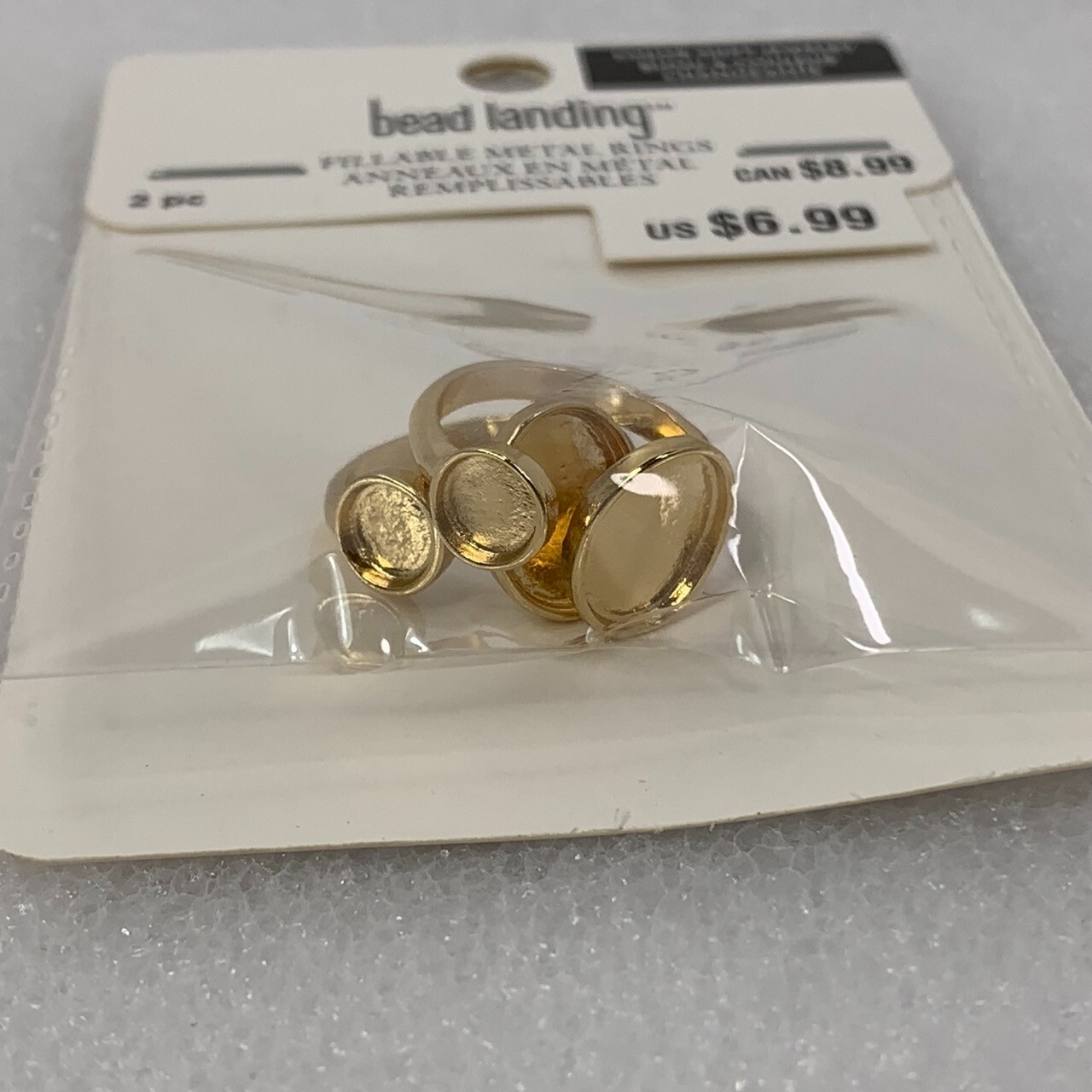 Bead Landing Gold Fillable Metal Ring Blanks for Color Shifting Jewelry Making
