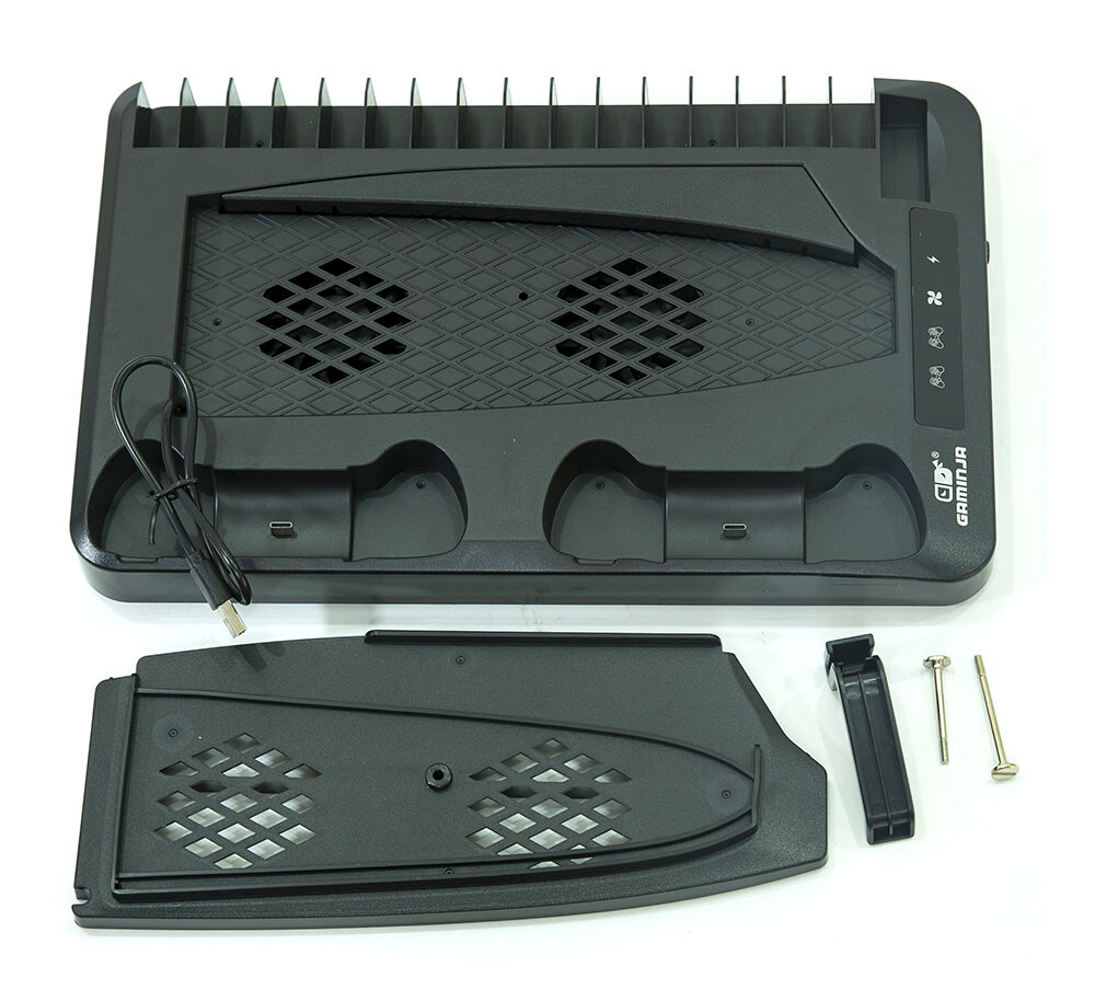 For PS5 Console Dual Controller Charger Charging Dock Station Cooling Fan