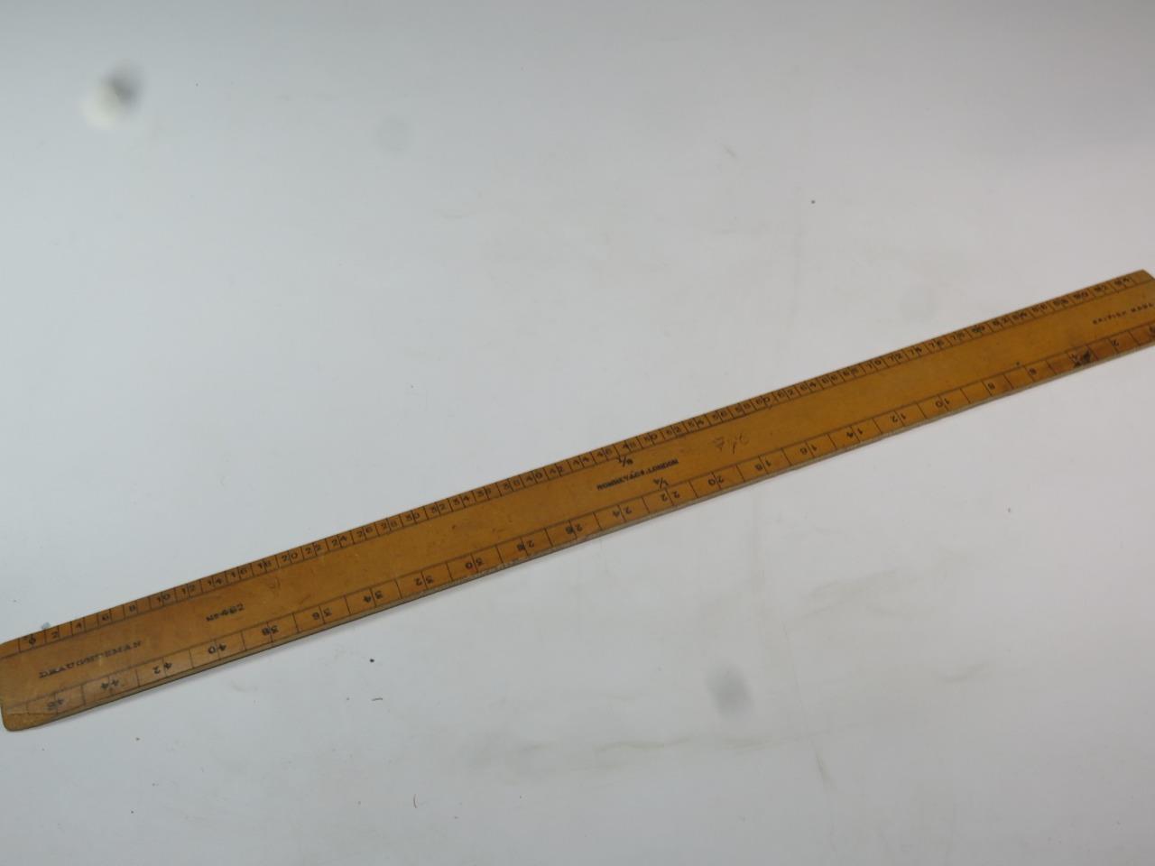 VINTAGE Boxwood Draughtsman Ruler Rowney & Co London