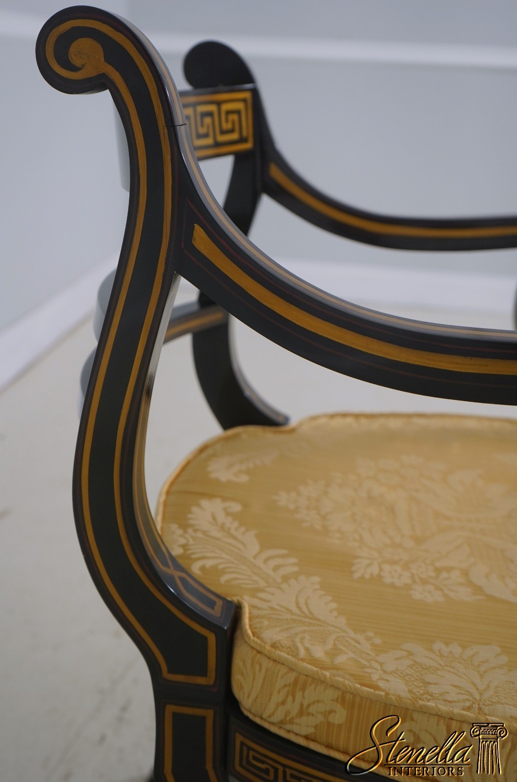 71773: Quality Regency Style Black & Gold Finish Chair