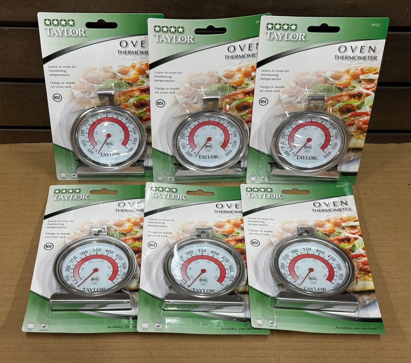 Lot of 6 - Taylor 5932 Stainless Oven Dial Thermometer - New