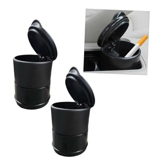 Car Ashtray with Lid, Portable Self-Extinguishing Smokeless Cigarette 2PCS