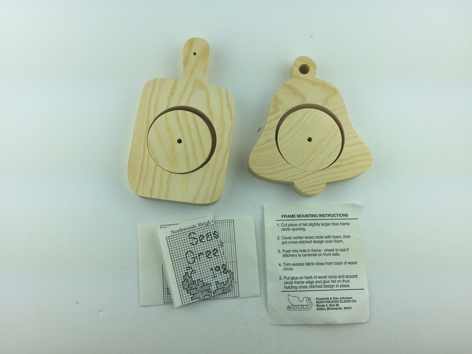 Hornbook And Bell Finishing Frame For Cross Stitch Projects With Patterns