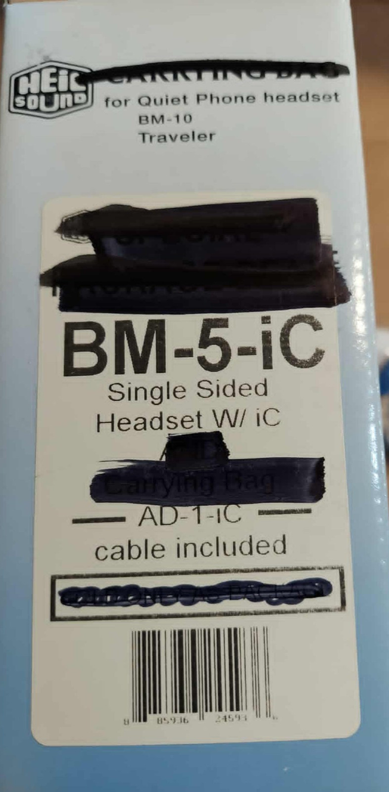 HEIL BM-5iC HEADSET WITH AD-1-iC CABLE INCLUDED~~ NEW!!~~