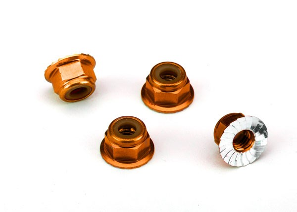 Traxxas 1/10 TRX-4 Land Rover Defender * Aluminum Flanged Lock Nuts, 4mm (4) * 1