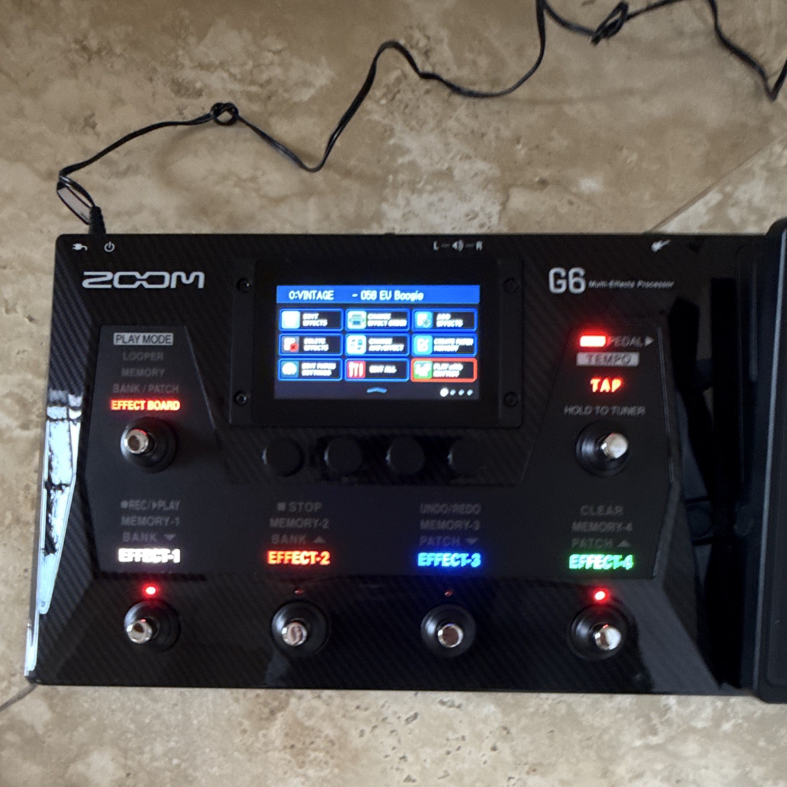 Zoom G6 Digital Multi-Effects Processor Pedal for Guitar with Ernie ball canble