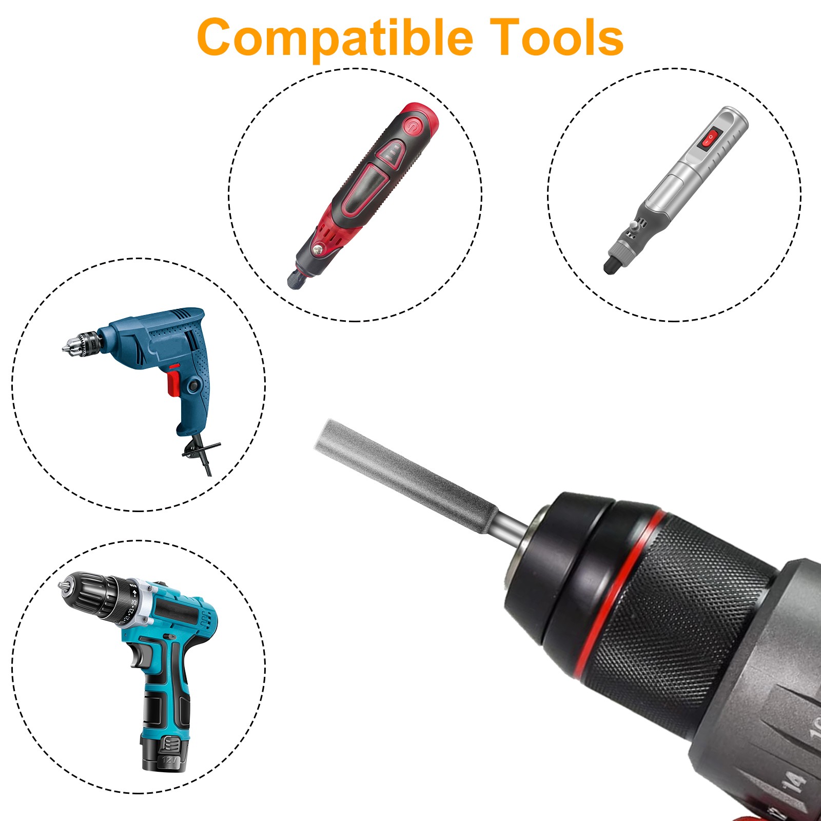 45x Diamond Chainsaw Sharpener Bit 4.0-5.5mm Grinding Stones for Chain Saw Blade