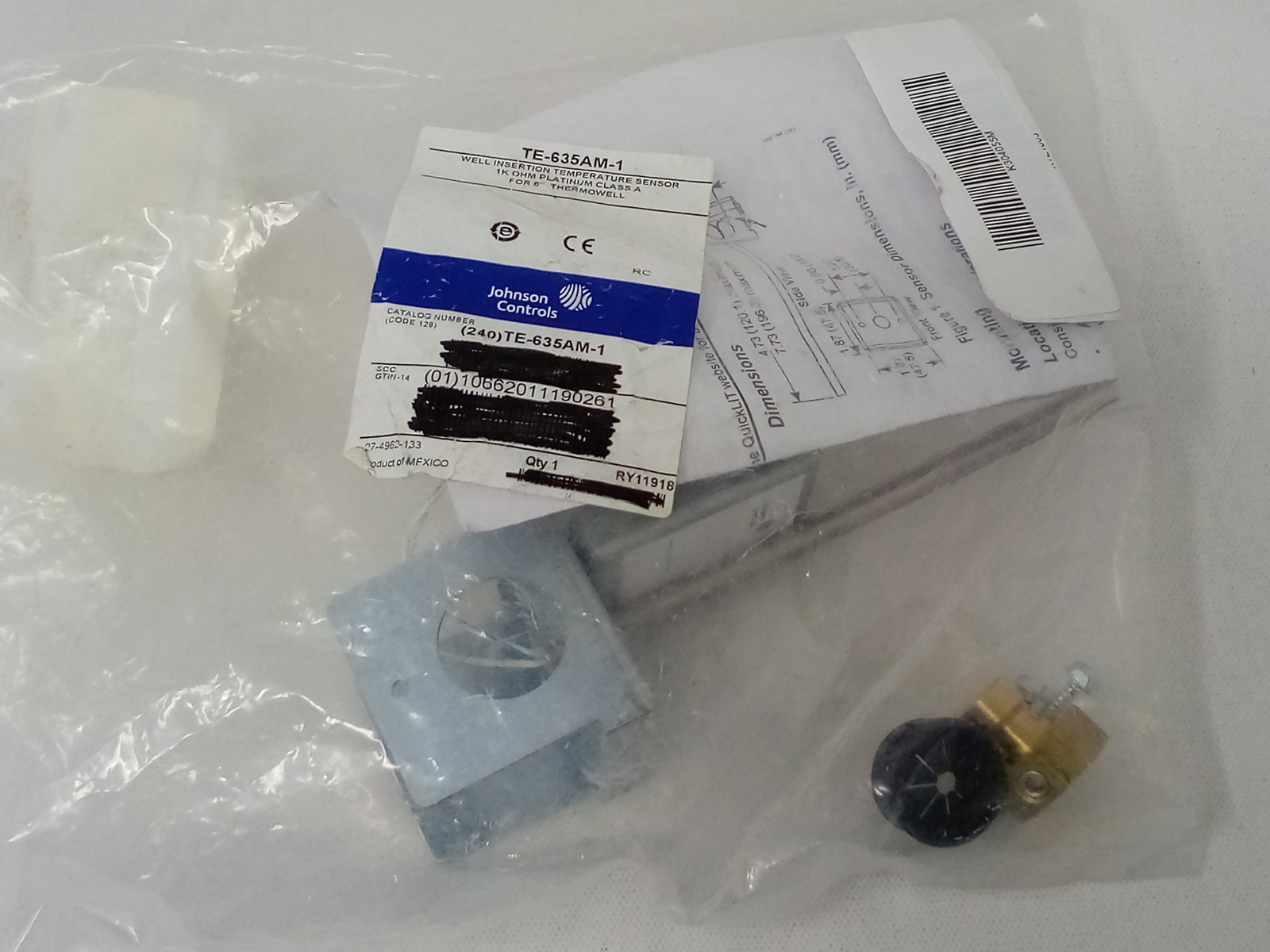 Duct Probe or Well Insertion Temperature Sensor TE-6300M Series