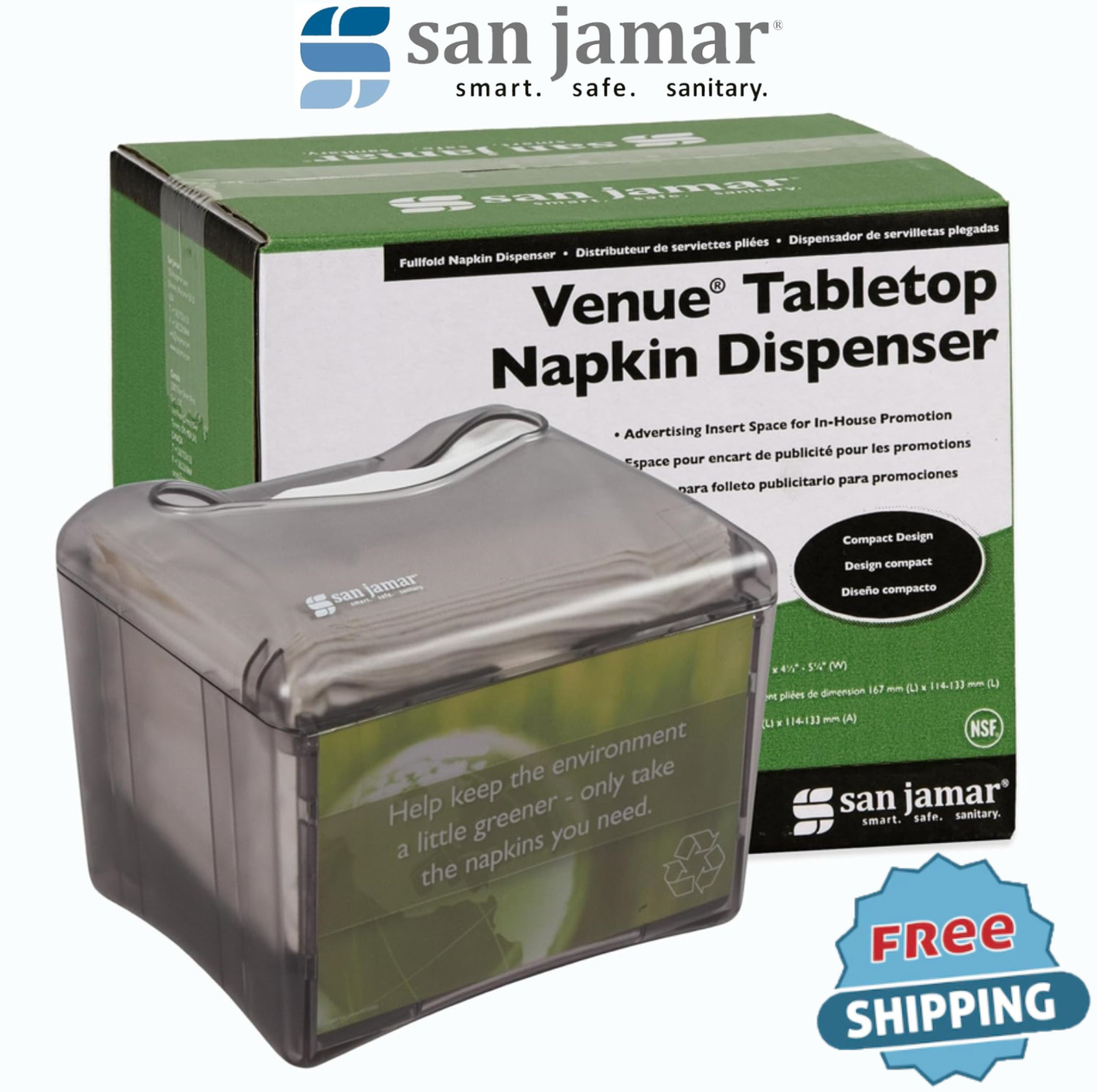 Carlisle Food Service Table Top Fullfold Control Napkin Dispenser 200 Capacity