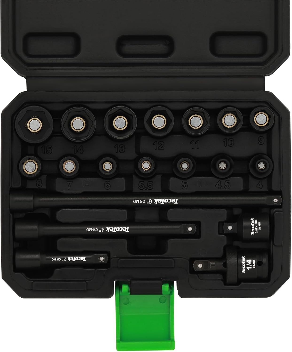 19-Piece 1/4" Drive Shallow Magnetic Impact Socket Set, Metric, 4mm-15mm