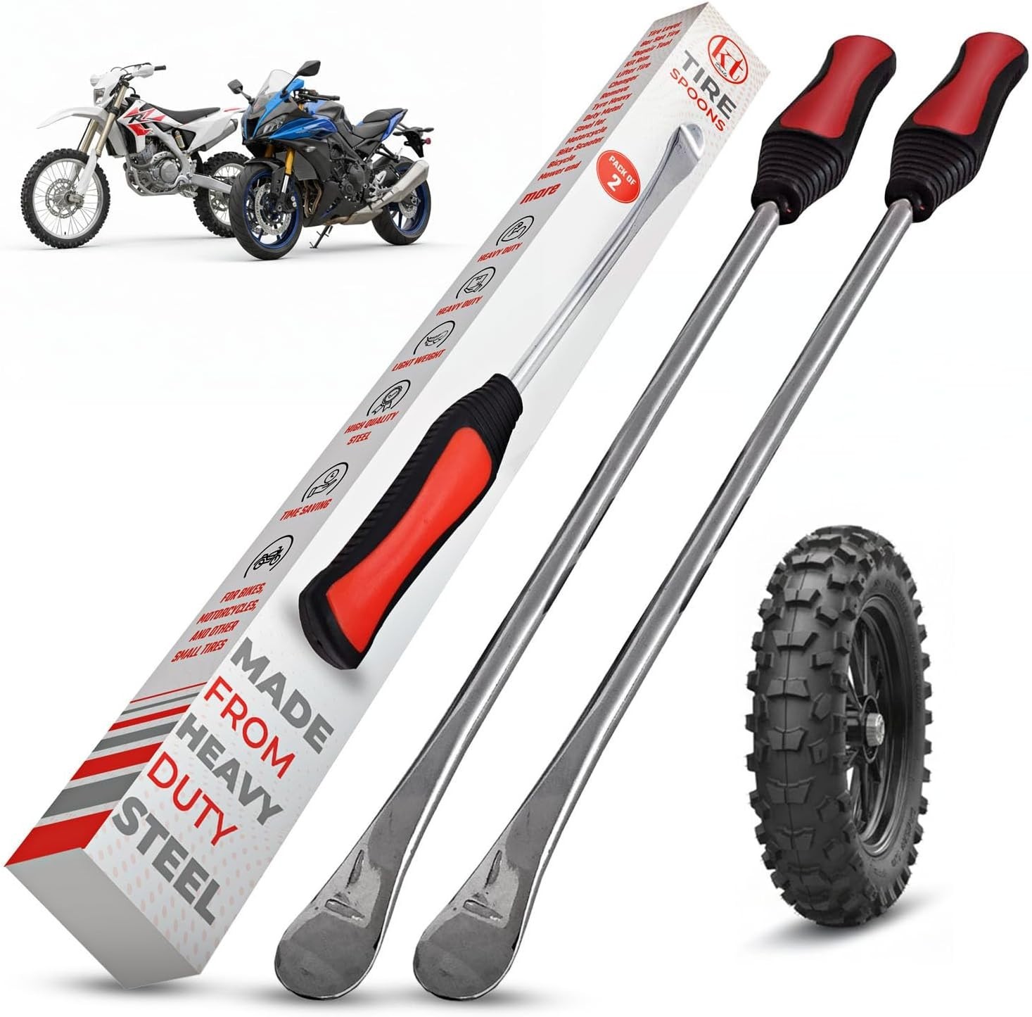 Tool Kit Tyre Changer Remover Metal Steel for Dirt Bike Scooter Bicycle Mower (2