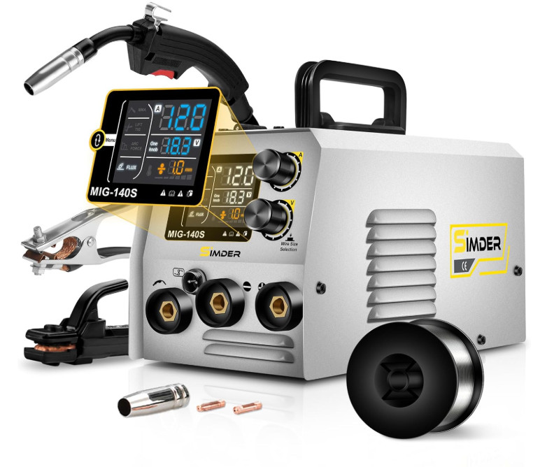 Máquina de Soldar MIG 140A 3 en 1 Flux TIG Lift MMA 110/220V con Hilo Incluido
