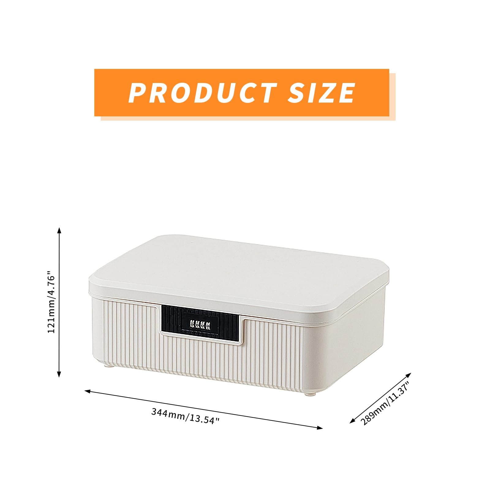 Begino Lockable Storage Container Bin 4.2 Gallon White with Combination Lock