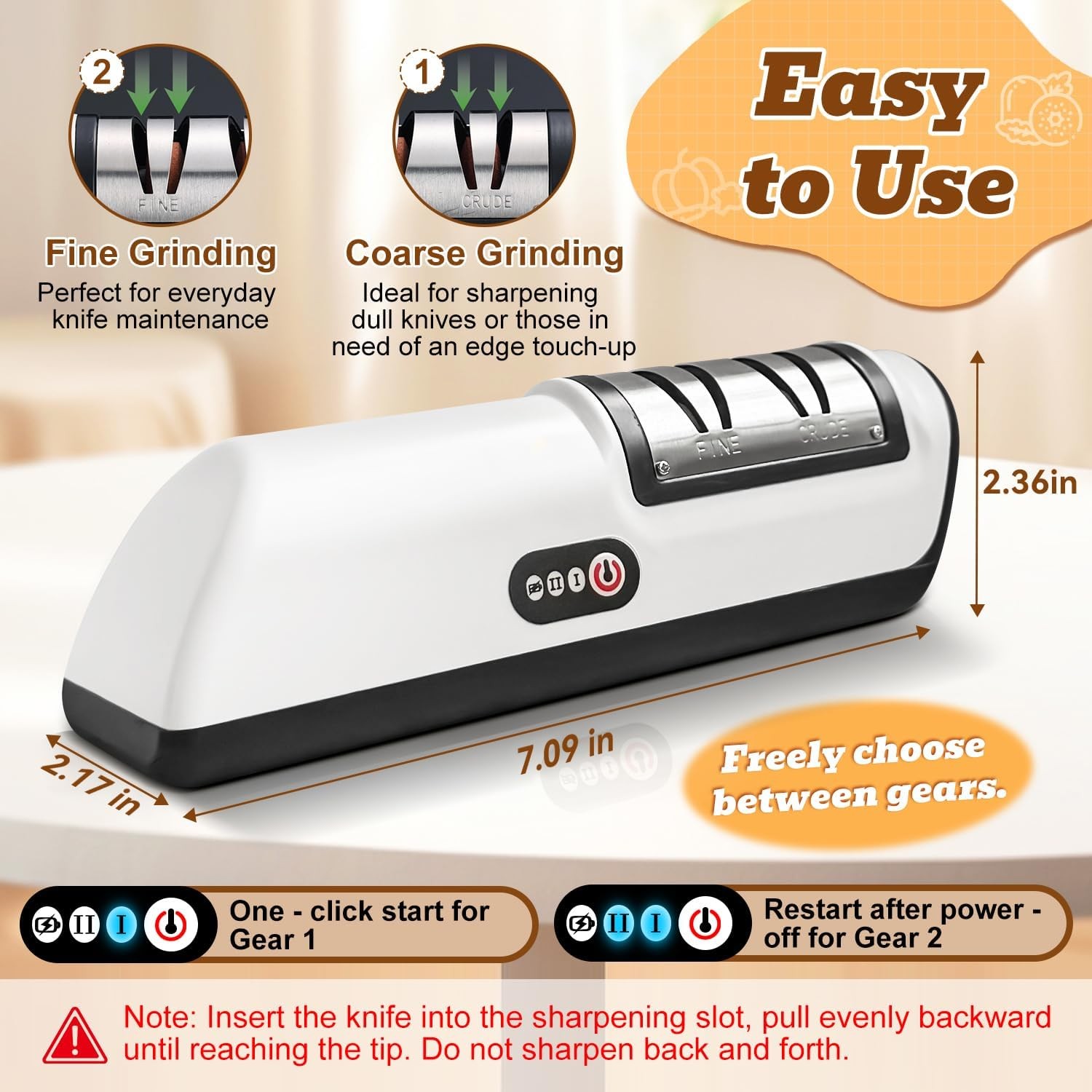 Rechargeable Electric Knife Sharpener, Compact Cordless Knife Sharpener