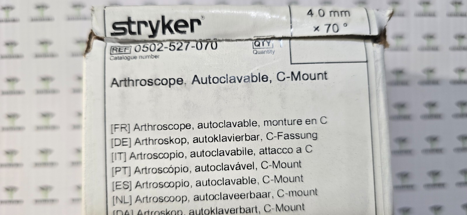 Stryker Arthroscope 4.0mm x 70° C-Mount Autoclavable