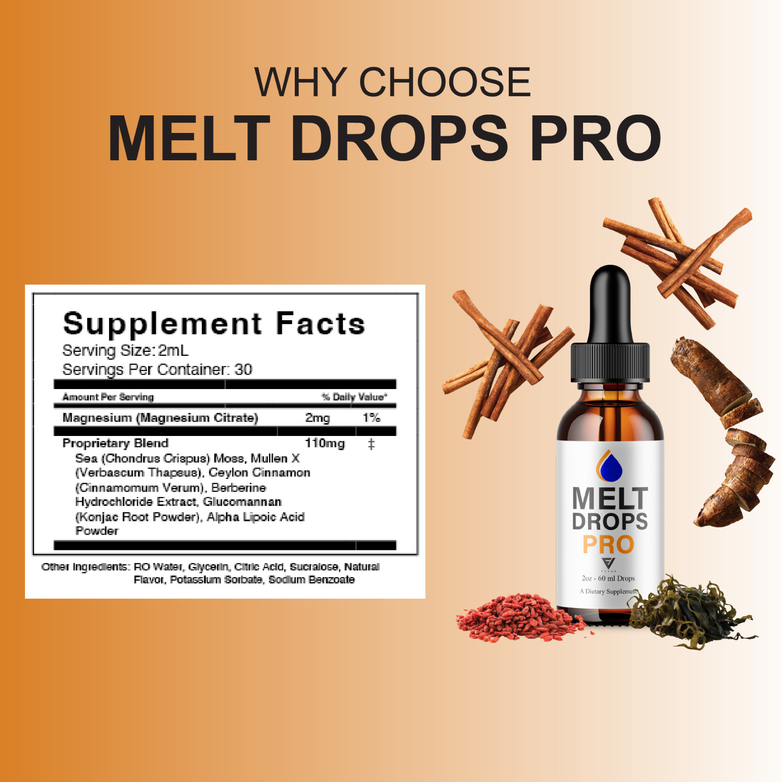 (2 Pack) Melt Drops Pro Supplement, Melt Drops Pro Weight Management (4oz)