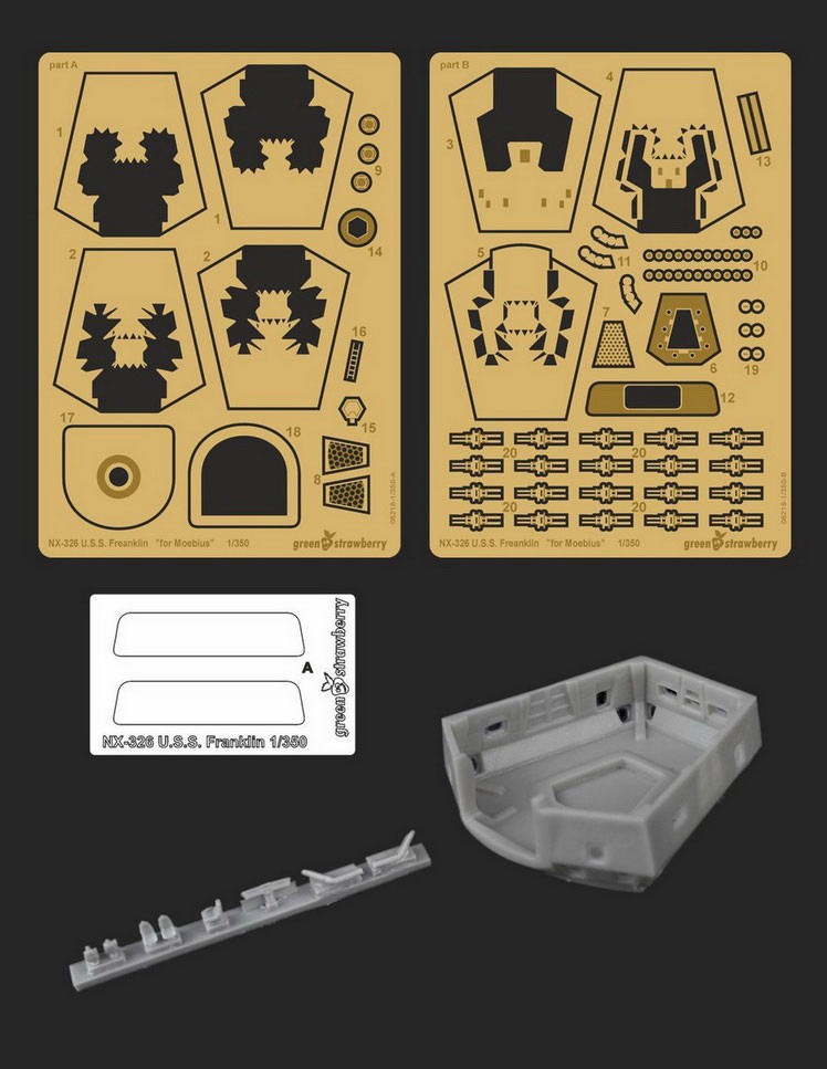 1/350 USS Franklin NX-326 Detail set for Moebius kits [STAR TREK - Beyond ]